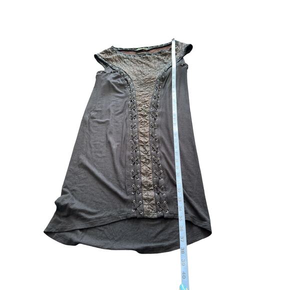 All Saints Spitafields Black Fairy Grunge Quilted Whipstitch Shirt Dress Size 8 - Picture 9 of 9